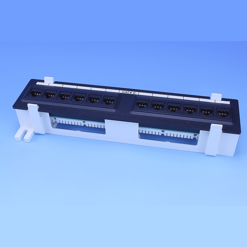 Патч-панель настінна 12xRJ-45 UTP, кат. 6, dual type, в